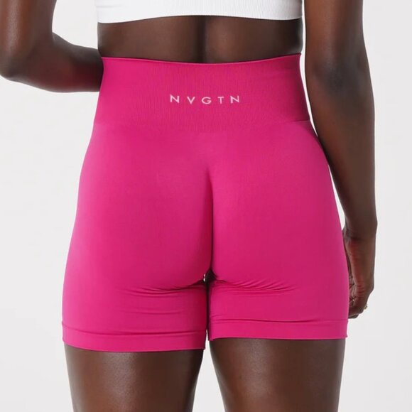 NVGTN Magenta Solid Seamless Shorts - Picture 3 of 3